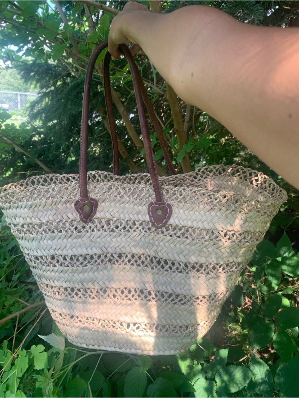Brand NEW handmade picnic basket Moroccan tote basket